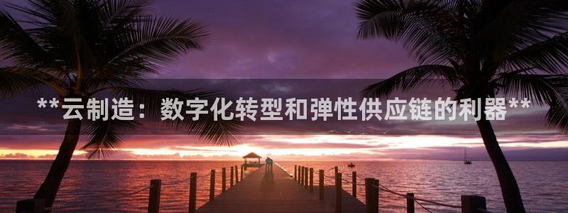 彩神网合法吗：**云制造：数字化转型和弹性供应链的利器**
